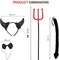 4E's Novelty 4 Pcs Black Devil Costume Set – Horns Headband, Tail, Pitchfork & Bowtie Accessories for Adults, Kids, Men & Women – Halloween Demon Costume Kit, Cosplay & Dress-Up Party Props